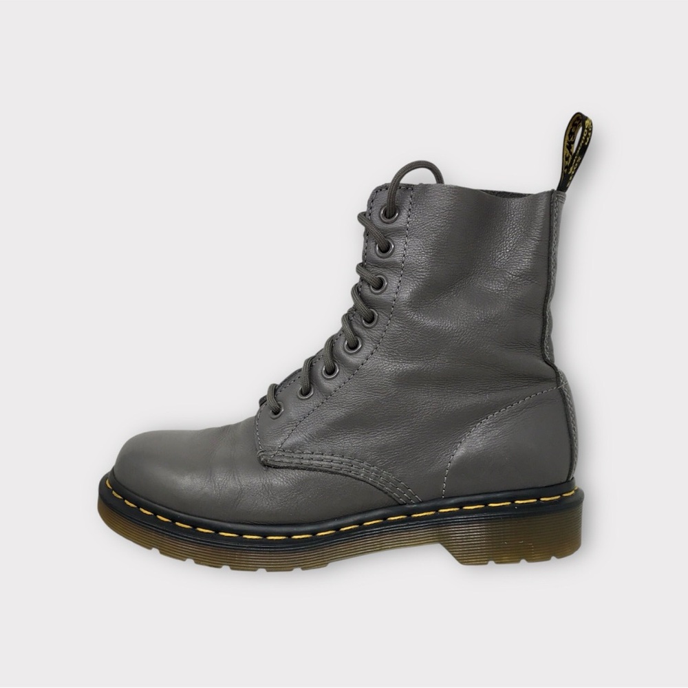 Dr. Martens Grey Leather Boots 1460 Pascal Gunmetal Gray Leather Booties